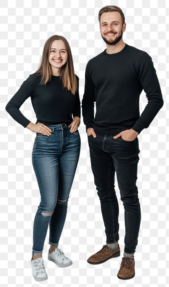 PNG Full-body of a joyful young couple background clothing smiling.