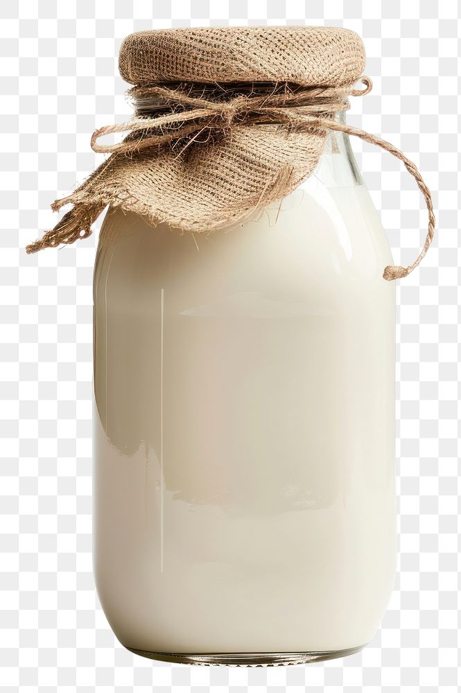 PNG Cottagecore milk jar beverage dairy farmhouse.