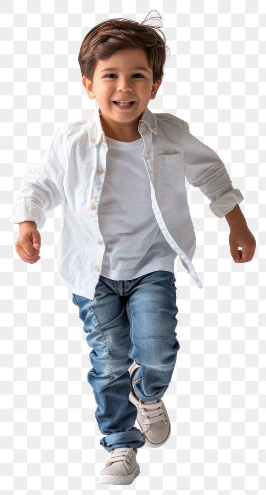 PNG Boy is running child jeans shirt.