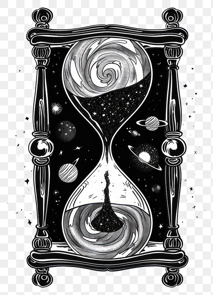 PNG Celestial illustration of Hourglass with Galaxies hourglass cosmos galaxy.