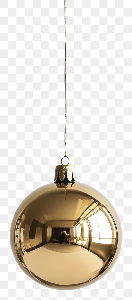 PNG A golden bauble hanging down christmas accessories chandelier.