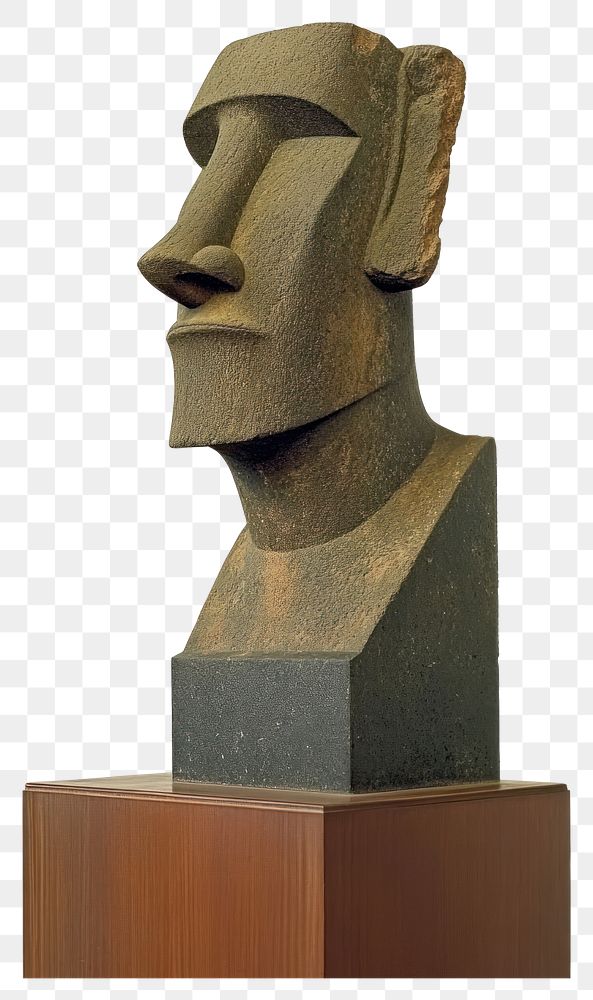 PNG Moai sculpture statue art.