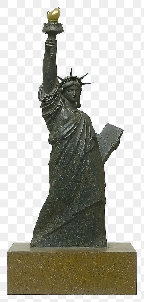 PNG Statue of liberty sculpture bronze art.