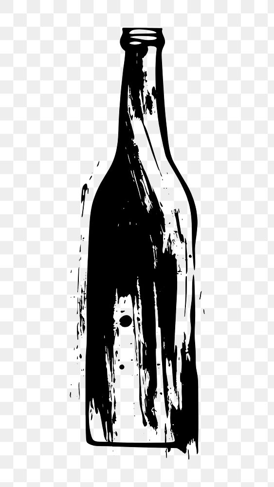 PNG Bottle black white ink.