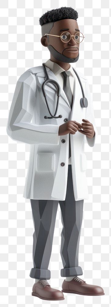 PNG Black male Doctor character cartoon doctor.