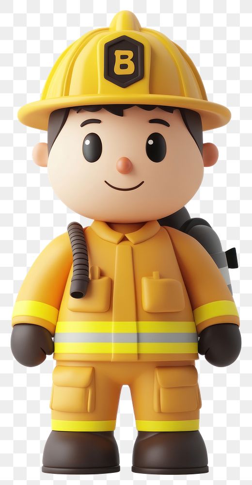 PNG Fire fighter character cartoon helmet.