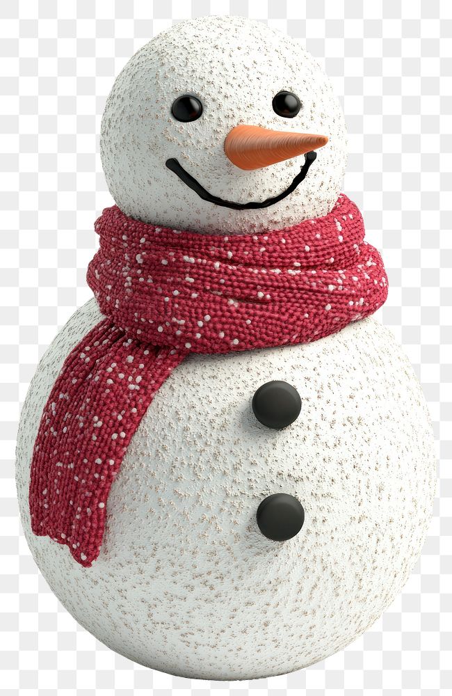 PNG Winter snowman scarf red decoration.