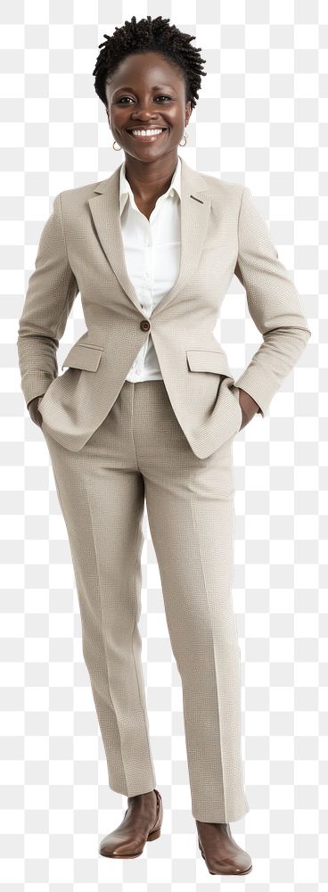 PNG African businesswoman suit professional clothing.