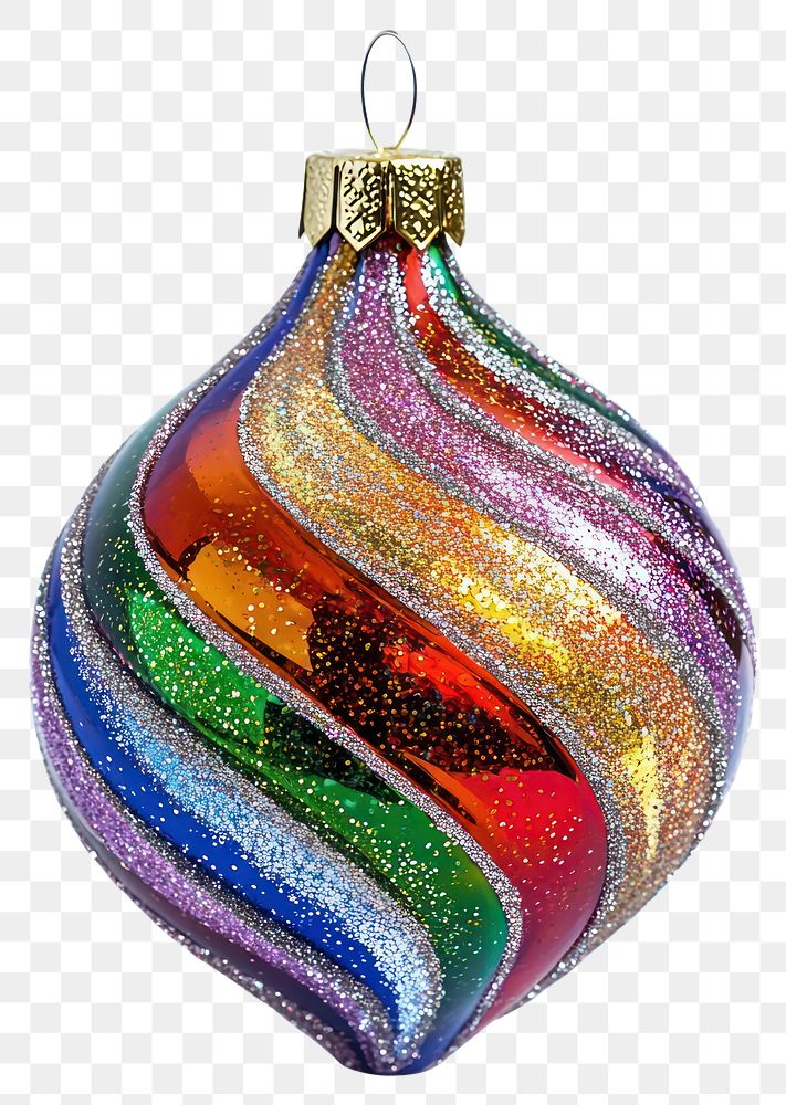 PNG Colorful glitter ornament christmas colors accessories.