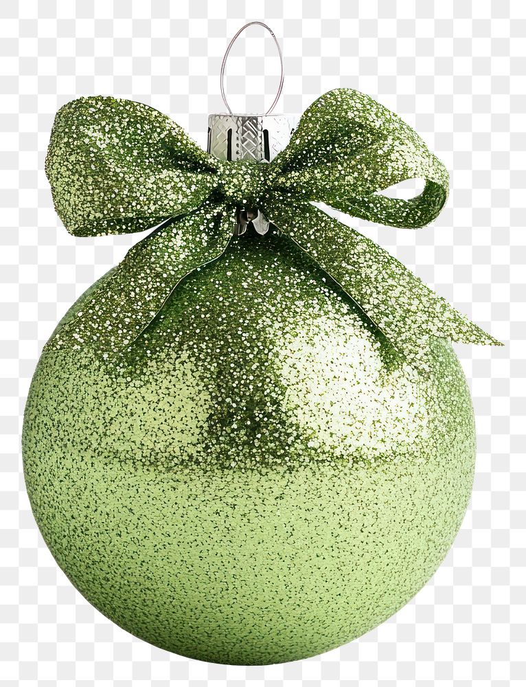 PNG Light Green glitter ornament christmas green decor.