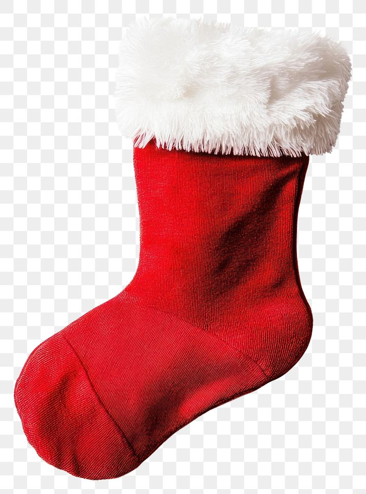 PNG Christmas sock hanging christmas stocking white.