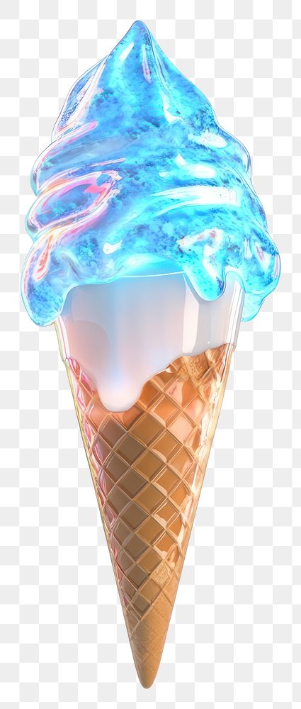 PNG Ice cream cone dessert glowing futuristic.