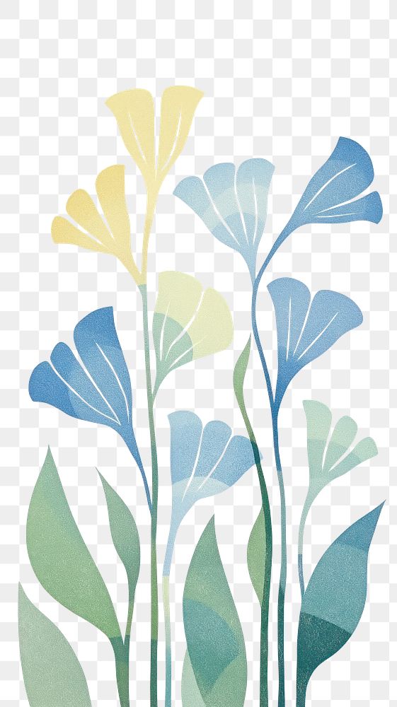 PNG Bell flower wallpaper illustration flowers leaves.