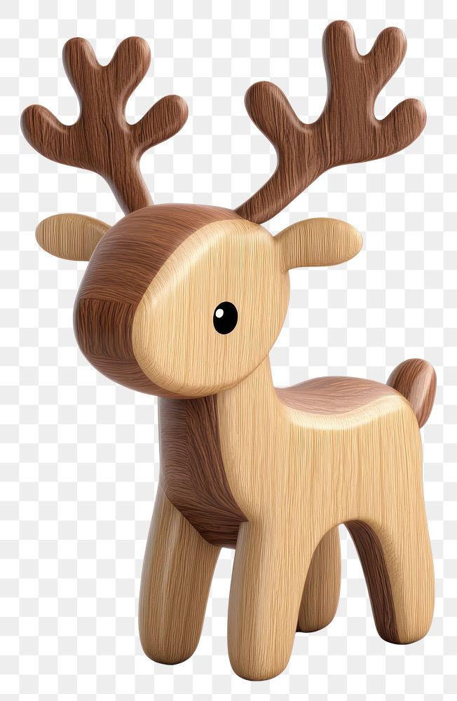 PNG Wooden reindeer cute illustration toy children's.