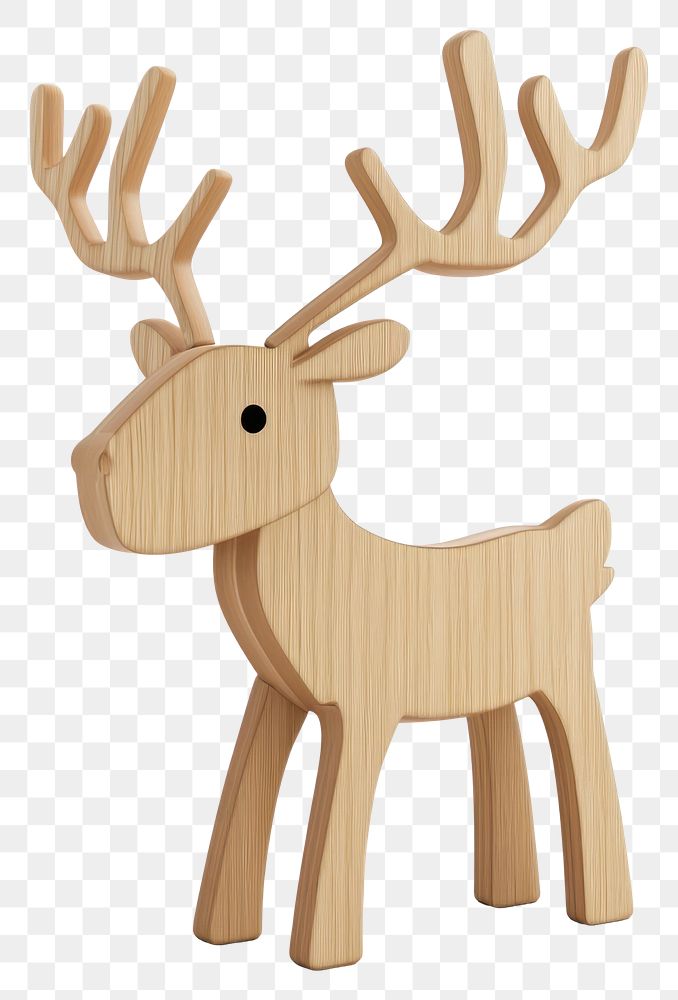 PNG Wooden reindeer cute animal handcrafted children's.