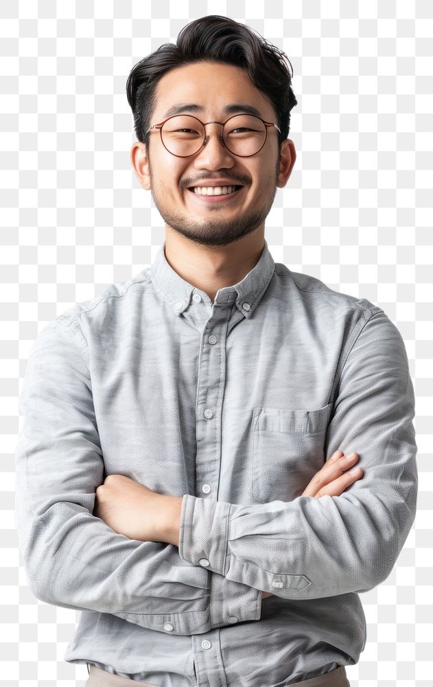 PNG Smiling man with folded arms