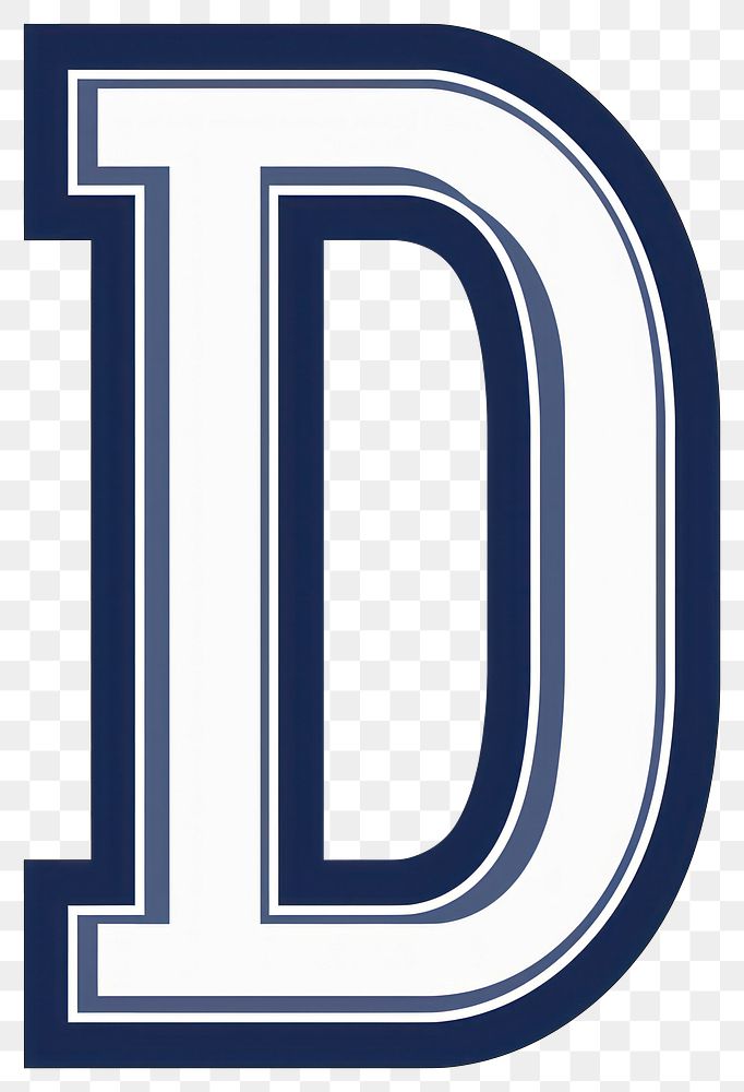 PNG College Football letter D text bold navy.