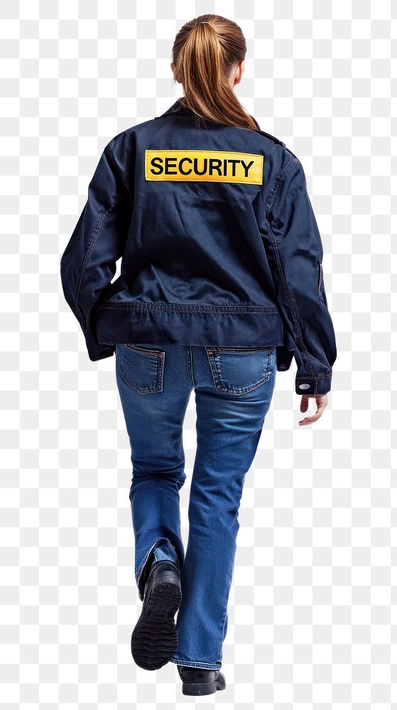 PNG Security guard walking clothing jacket female.