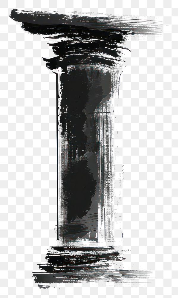 PNG Roman pillar column black style.