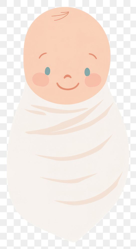 PNG Baby girl art illustration face.