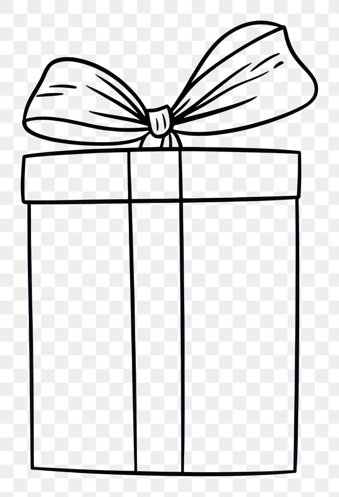 PNG Gift box art drawing simple.