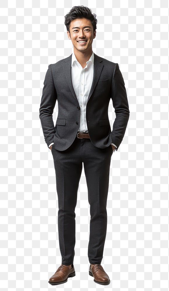 PNG Young Businessman suit clothing standing.