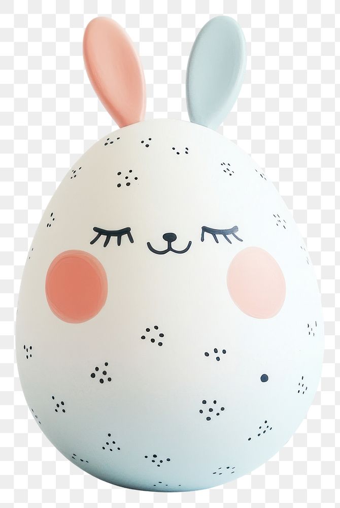 PNG Cute Bunny Faces Easter Egg egg easter pastel.