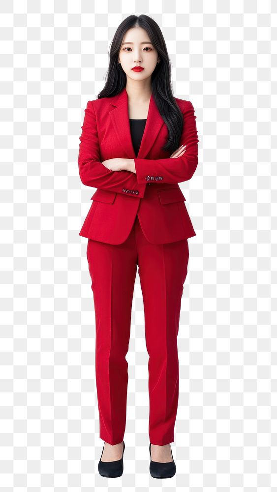 PNG Female boss suit wear red.