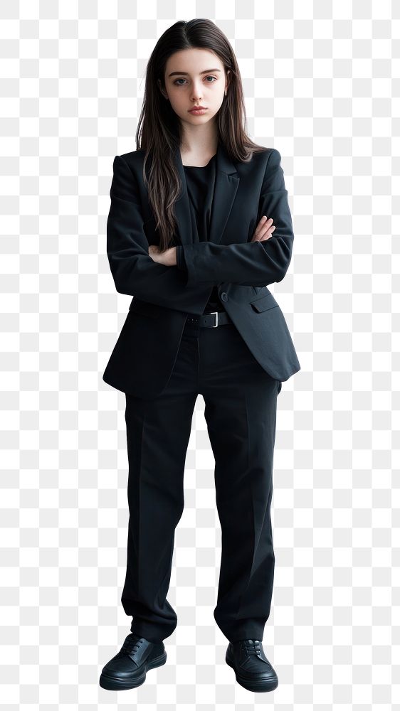 PNG Business teen female suit standing woman.