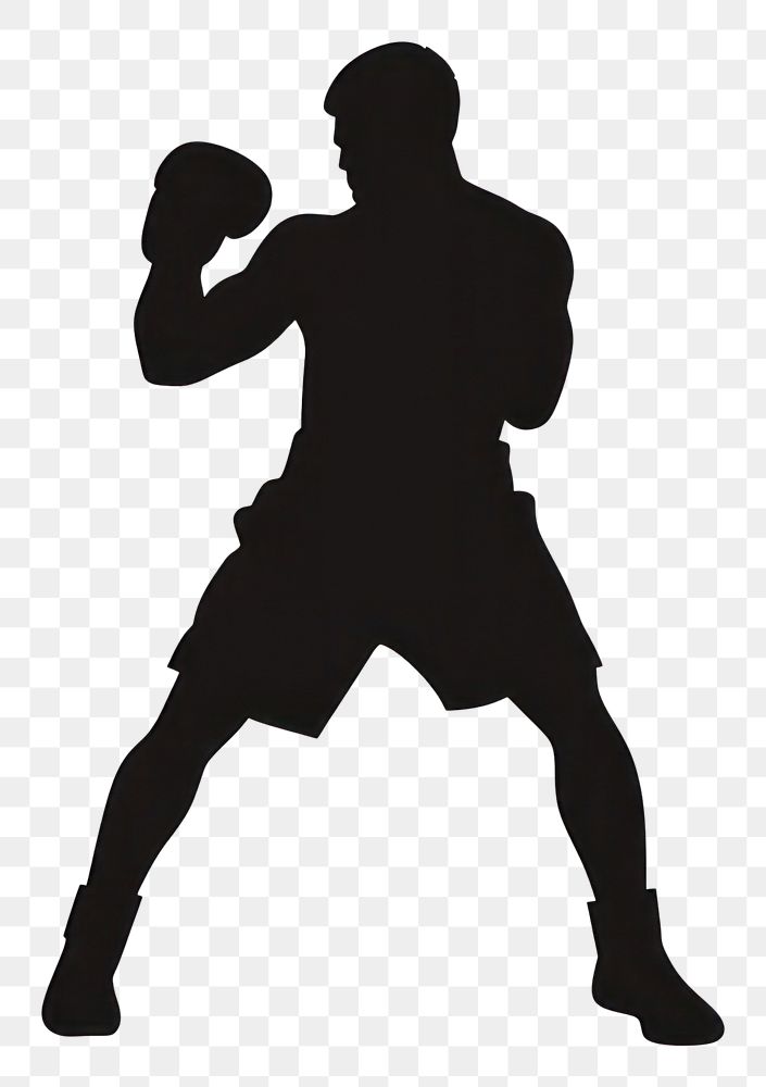 PNG Boxing player silhouette sports backlighting.