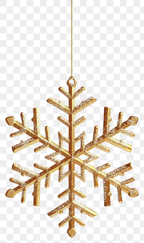 PNG Christmas gold snowflake christmas ornament accessories.