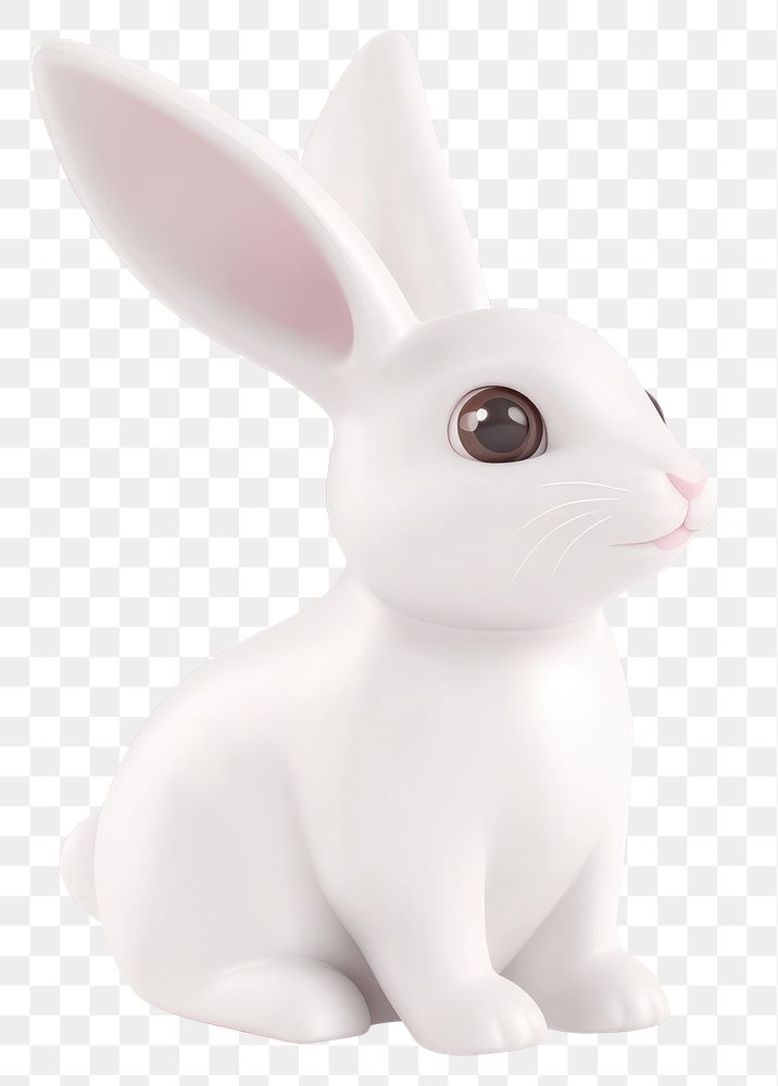 PNG White bunny illustration cartoon animal.