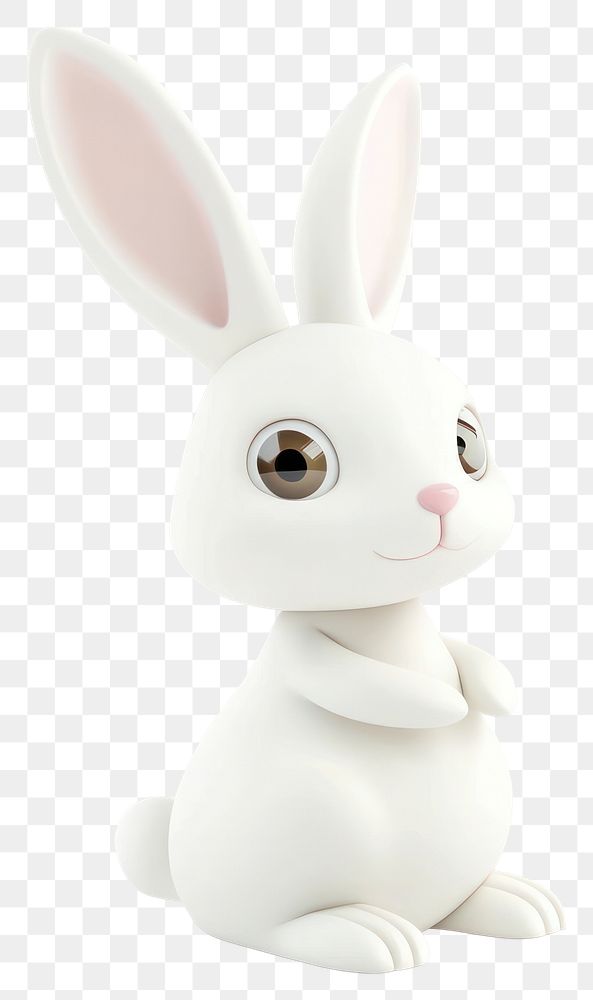 PNG White bunny illustration cartoon animal.