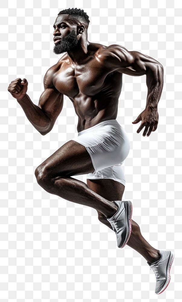 PNG Male fullbody athlete running background shorts white.