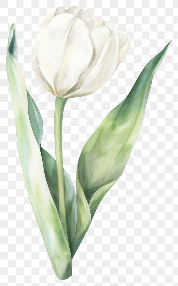 PNG Pastel coquette tulip illustration watercolor flower.