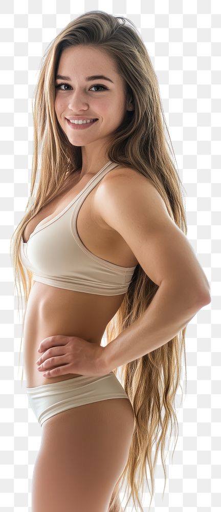 PNG Fitness model background woman white.