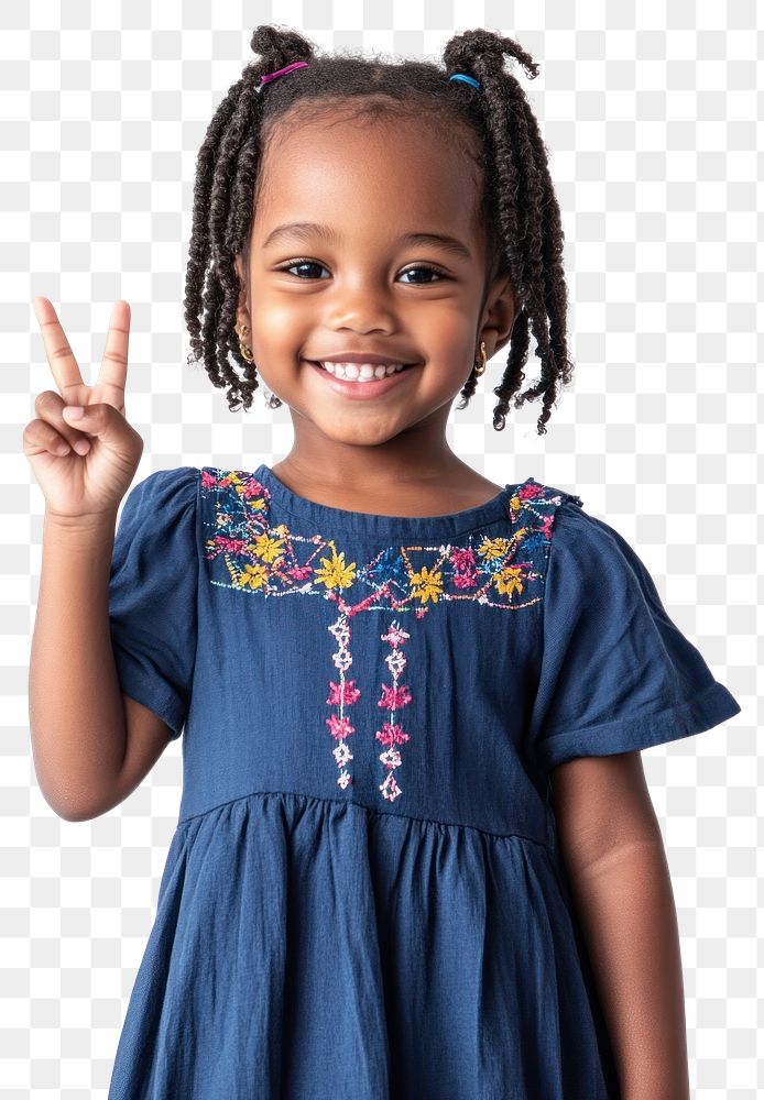 PNG Peace hand sign gesture girl portrait happy.