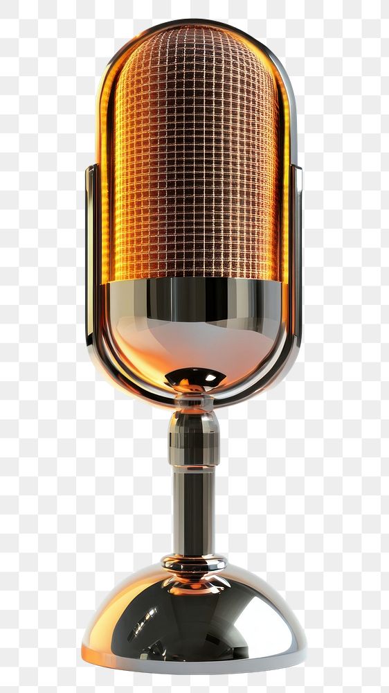 PNG Retro microphone icon metallic broadcasting equipment.