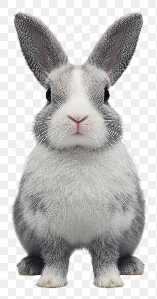 PNG Cute gray and white rabbit background animal studio.