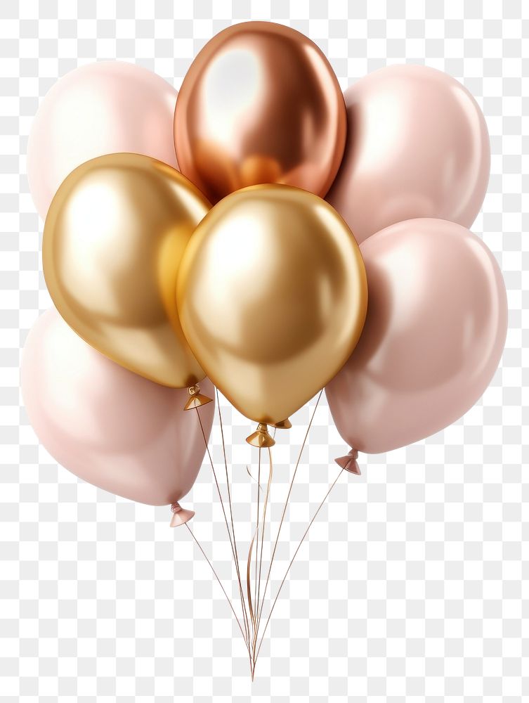 PNG Golden and rose gold ballons balloons celebration medication.