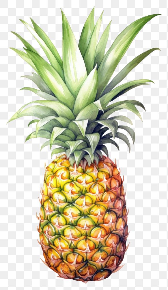 PNG Illustration of Pineapple pineapple watercolor produce.