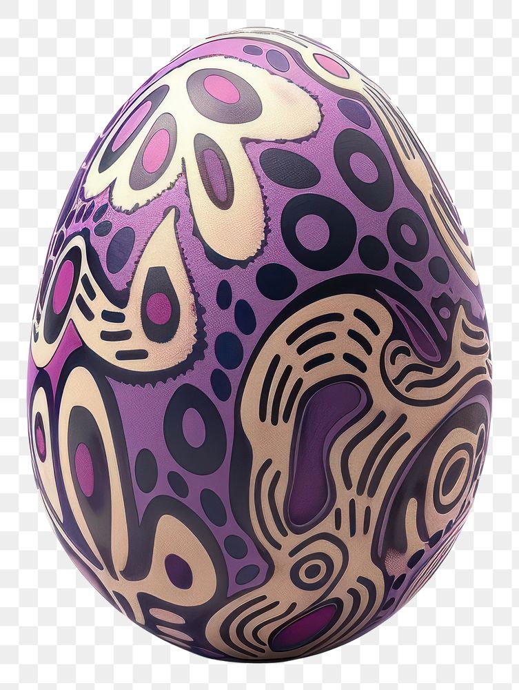 PNG 3d illustration easter egg pattern purple purple patterns.