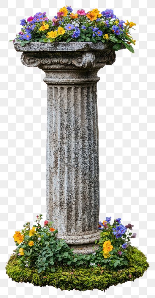 PNG Flowers colorful pillar column.