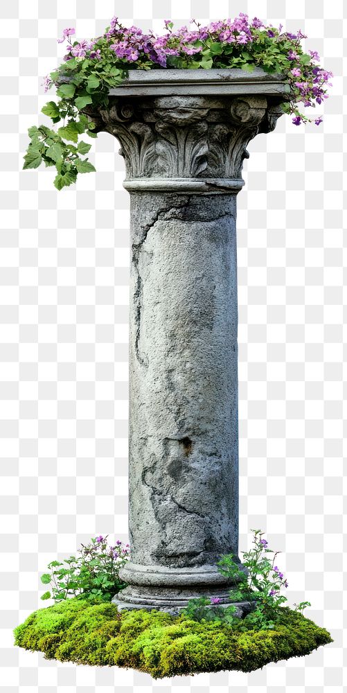 PNG Flowers pillar architecture column.