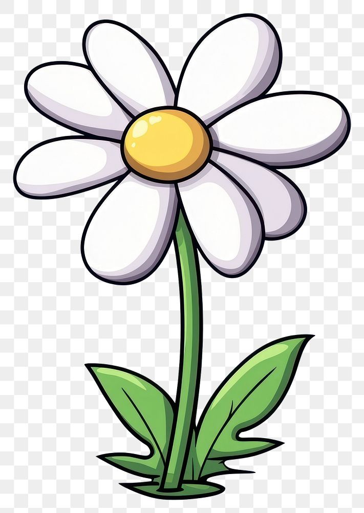 PNG Playful and vibrant flat vector flower illustration cartoon.