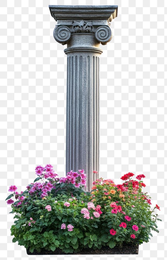 PNG Flowers architecture pillar column.