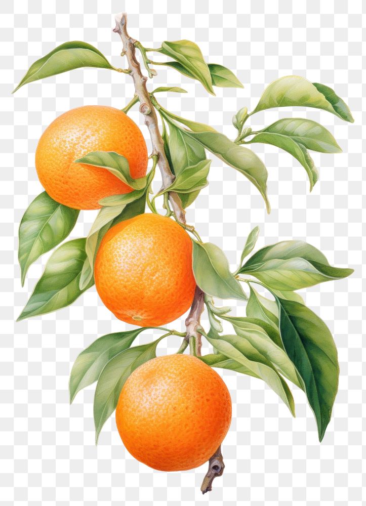 PNG Orange illustration botanical realistic.