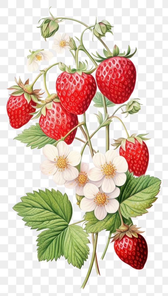 PNG Strawberries strawberry fruit illustration.