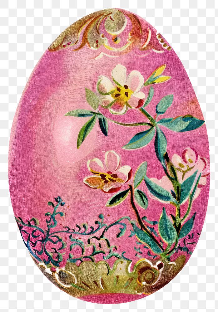 PNG Pink easter egg vintage style celebration.