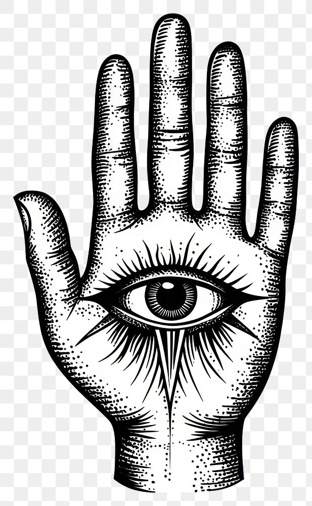 PNG Hand has eye art illustration design.